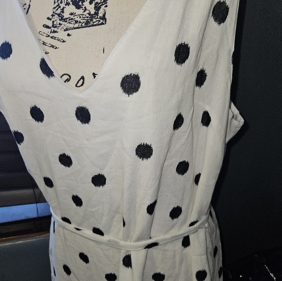 A New Day Womans Polka Dot V Neck Dress Size Xl - Picture 2 of 11